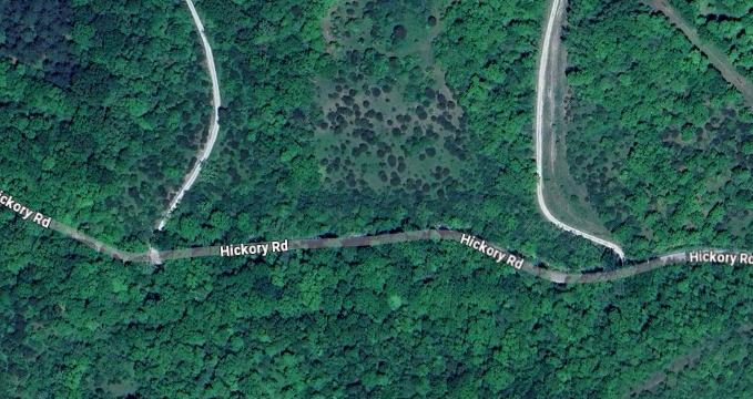 Hickory Road From Above